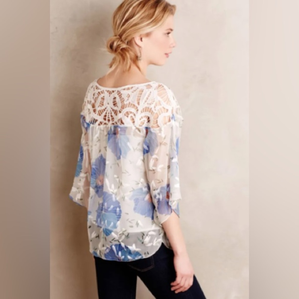Anthropologie Vanessa Virginia Florafall Peasant Top Size 2